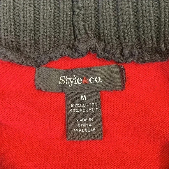 STYLE & CO Wrapped Knit Tunic Sweater Women Size M Striped Pullover Laced Up - Picture 11 of 12